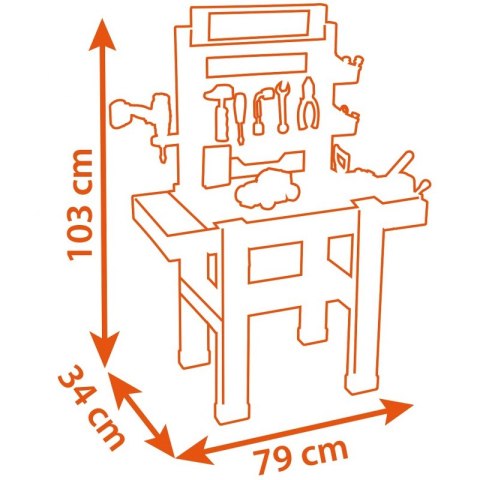 SMOBY Black&Decker Warsztat Bricolo Center 92 Akcesoria
