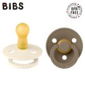 BIBS COLOUR 2-PACK IVORY & DARK OAK M Smoczek Uspokajający kauczuk Hevea