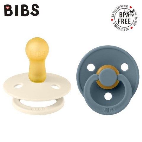 BIBS COLOUR 2-PACK IVORY & PETROL M Smoczek Uspokajający kauczuk Hevea