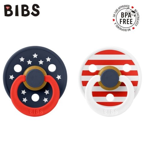 BIBS COLOUR 2-PACK STARS & STRIPES S Smoczek Uspokajający kauczuk Hevea