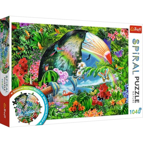 TREFL 40014 Puzzle 1040 el. Spiral Puzzle Tropikalne zwierzęta