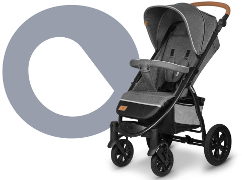 Annet Tour Lionelo do 22kg wózek spacerowy, duże gumowe koła - Grey Stone