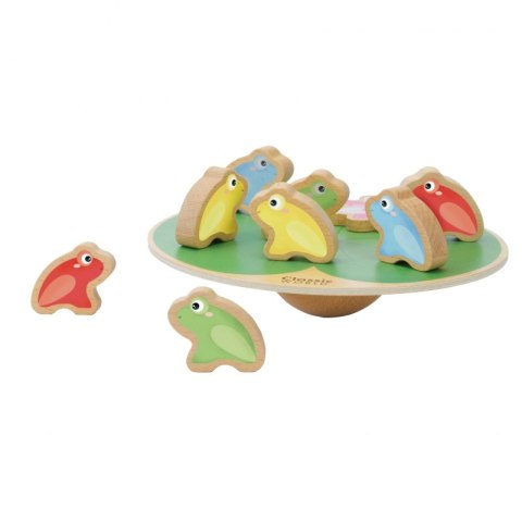 CLASSIC WORLD Drewniana Układanka Klocki Gra Balansująca Lilia Żabki 11 el.