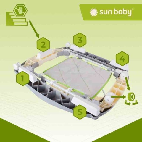 Chodzik kołyska kotek z pałakami - zielono szary