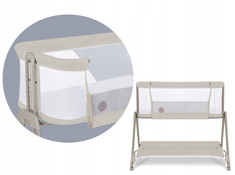 LUNA Lionelo Łóżeczko dostawne 2w1 - Beige Sand