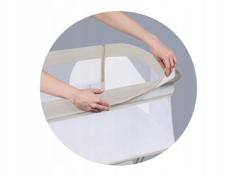 LUNA Lionelo Łóżeczko dostawne 2w1 - Beige Sand