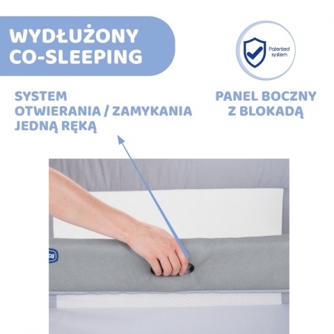 NEXT 2 ME FOREVER OUTLET Chicco Łóżeczko dostawne 0m+ Next2Me COOL GREY