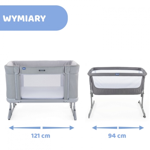 NEXT 2 ME FOREVER OUTLET Chicco Łóżeczko dostawne 0m+ Next2Me COOL GREY