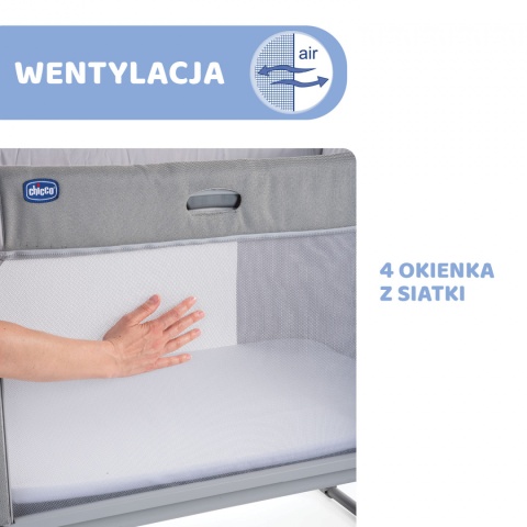 NEXT 2 ME FOREVER OUTLET Chicco Łóżeczko dostawne 0m+ Next2Me COOL GREY