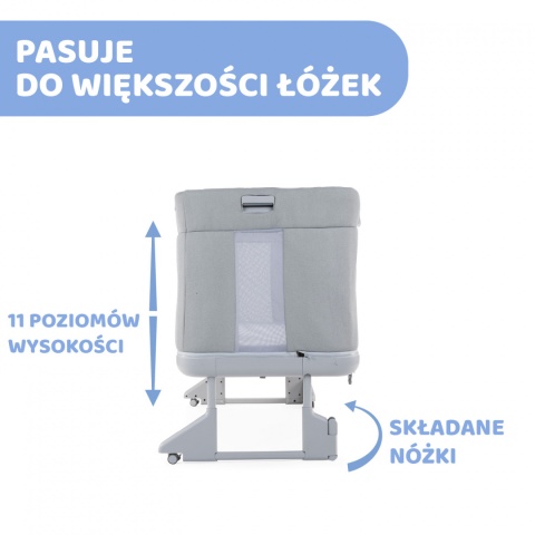 NEXT 2 ME FOREVER OUTLET Chicco Łóżeczko dostawne 0m+ Next2Me COOL GREY