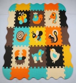 Mata edukacyjna piankowa puzzle zwierzątka kolorowa 114 x 114 s 1 cm 25 elementów