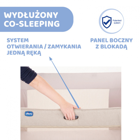 NEXT 2 ME FOREVER OUTLET Chicco Łóżeczko dostawne 0m+ Next2Me SAND