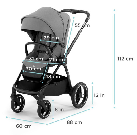 NEA Kinderkraft dziecięcy wózek spacerowy do 22 kg - Midnight Black