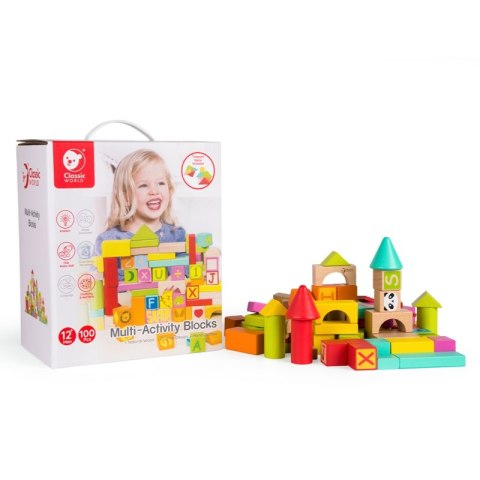 CLASSIC WORLD Drewniane Klocki Edukacyjne 100 el.