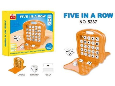 Logiczna Gra Planszowa Five In A Row, 5 Kostek w Rzędzie Kości