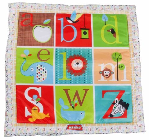 Mata edukacyjna dla niemowląt z grzechotkami i lusterkiem 83x83 cm