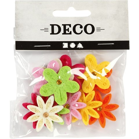 Filcowe Kwiatki z Kryształkiem 12 szt.