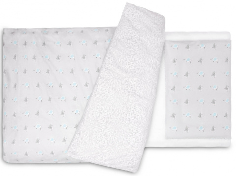 Sensillo Pościel 2-elementowa z bawełnianego muślinu 100x135cm - KROPKI ZIMORODEK