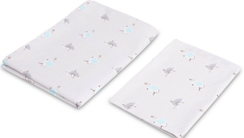 Sensillo Pościel 2-elementowa z bawełnianego muślinu 100x135cm - KROPKI ZIMORODEK