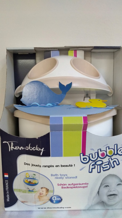 Abakus Baby RYBKA pojemnik na zabawki do kąpieli - biały/brązowy