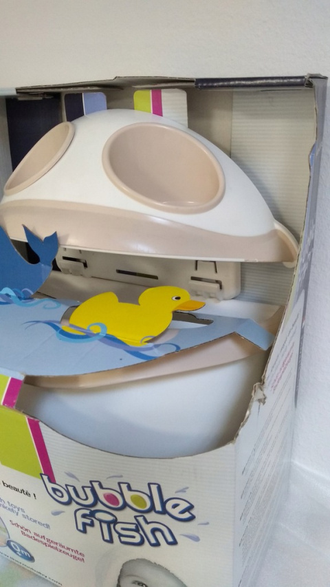 Abakus Baby RYBKA pojemnik na zabawki do kąpieli - biały/brązowy