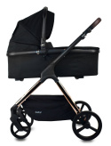 ICE ibebe 2w1 lekki wózek wielofunkcyjny dla dzieci do 22 kg- 01 Black / stelaż Gold