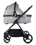 ICE ibebe 2w1 lekki wózek wielofunkcyjny dla dzieci do 22 kg- 03 Gray / stelaż Chrom