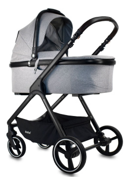 ICE ibebe 2w1 lekki wózek wielofunkcyjny dla dzieci do 22 kg- 05 Gray / stelaż Black
