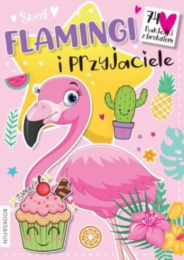 Książka kolorowanka seria Sweet Flamingi i Przyjaciele naklejki z brokatem w środku. Books and fun