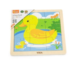 Viga 51436 Puzzle na podkładce 9 elementów- kaczuszki