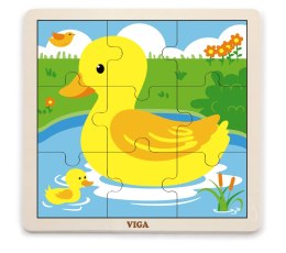 Viga 51436 Puzzle na podkładce 9 elementów- kaczuszki