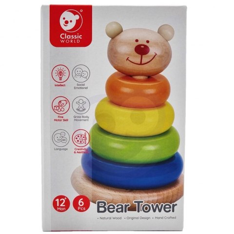 CLASSIC WORLD Piramidka Balansująca Miś dla Dzieci Układanka Stacker