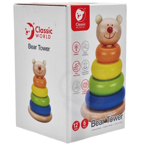 CLASSIC WORLD Piramidka Balansująca Miś dla Dzieci Układanka Stacker