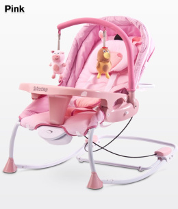 Caretero Leżaczek RANCHO dla niemowląt pink