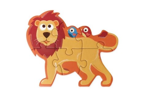 Pierwsze duże puzzle dla dzieci - Scratch 5 Zwierząt Safari