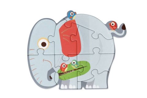 Pierwsze duże puzzle dla dzieci - Scratch 5 Zwierząt Safari