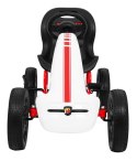 Gokart ABARTH na pedały dla dzieci Biały + Koła EVA + Hamulec ręczny + Wolny bieg