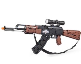 Klocki techniczne CaDA 738 el. Karabin AK47 dla dzieci 6+ Funkcja strzelania + Ruchome funkcje