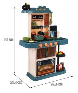 Wielofunkcyjna 43 el. Kuchnia dla dzieci 3+ Kran z wodą + Interaktywny palnik + Panel audio + Tablica kredowa