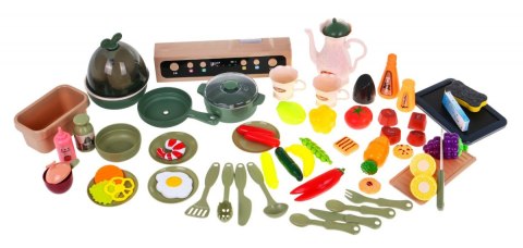 Stylowa Kuchnia dla dzieci 3+ Kran z wodą + Interaktywny palnik z parą + Panel audio 65 el.