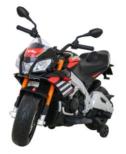 Aprilia Tuono V4 Motor na akumulator dla dzieci Czarny + Panel MP3 + Kółka pomocnicze + Wolny Start