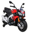 Aprilia Tuono V4 Motor na akumulator dla dzieci Czerwony + Panel MP3 + Kółka pomocnicze + Wolny Start