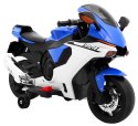 Motorek R1 Superbike elektryczny dla dzieci Niebieski + Kółka pomocnicze + Klakson + Światła LED