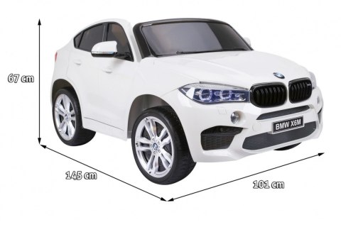 BMW X6M XXL dla 2 dzieci Biały SUV + Pilot + Ekoskóra