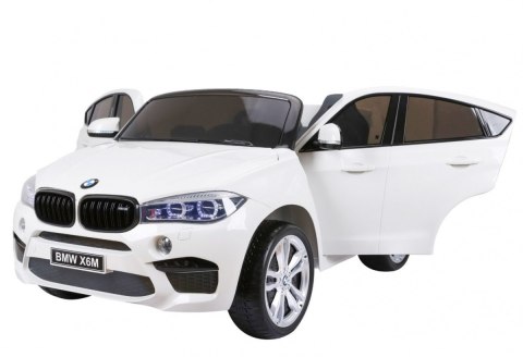 BMW X6M XXL dla 2 dzieci Biały SUV + Pilot + Ekoskóra