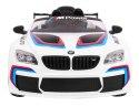 BMW M6 GT3 Auto na akumulator dla dzieci Biały + Nawiew powietrza + Dźwięki MP3 Światła + Pilot