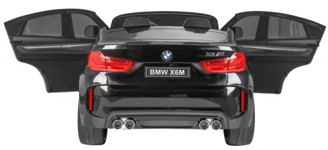 BMW X6M XXL dla 2 dzieci Lakier Czarny SUV + Pilot + Ekoskóra