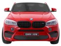 BMW X6M XXL dla 2 dzieci Lakier Czerwony + Pilot + Ekoskóra + Pasy + Wolny Start + MP3 + LED