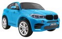 BMW X6M XXL dla 2 dzieci Lakier Niebieski + Pilot + Ekoskóra + Pasy + Wolny Start + MP3 + LED