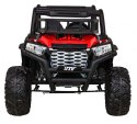 Buggy UTV Terenówka dla dzieci Czerwony + Pilot + Bagażnik + Wolny Start + EVA + MP3 LED